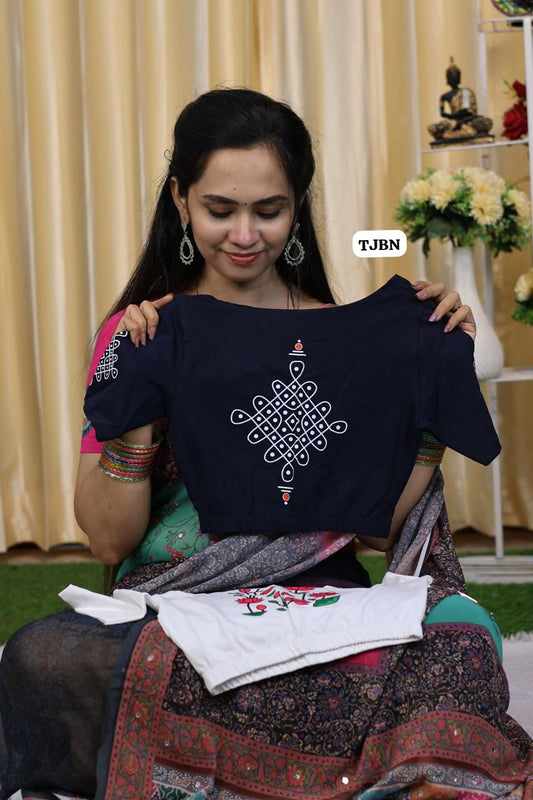 Premium quality readymade elastic blouse with printed design 😍⏰