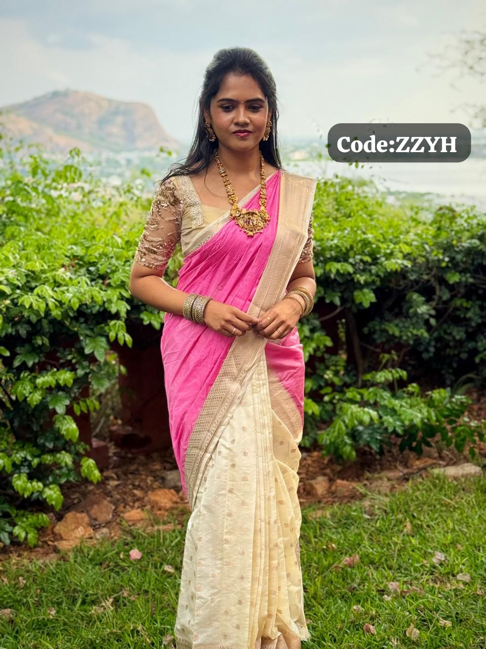 half and half saree 🥳🌈