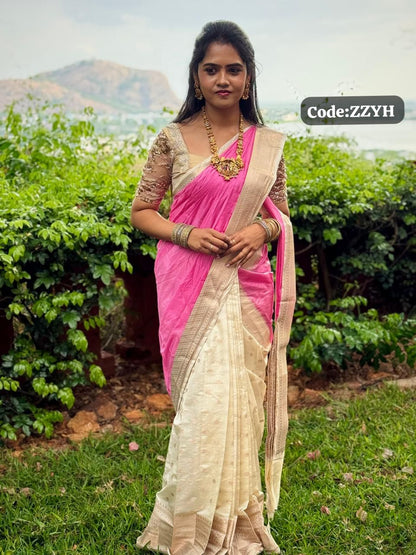 half and half saree 🥳🌈