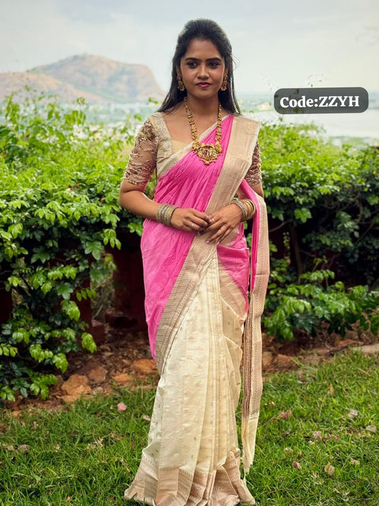 half and half saree 🥰😎🥳