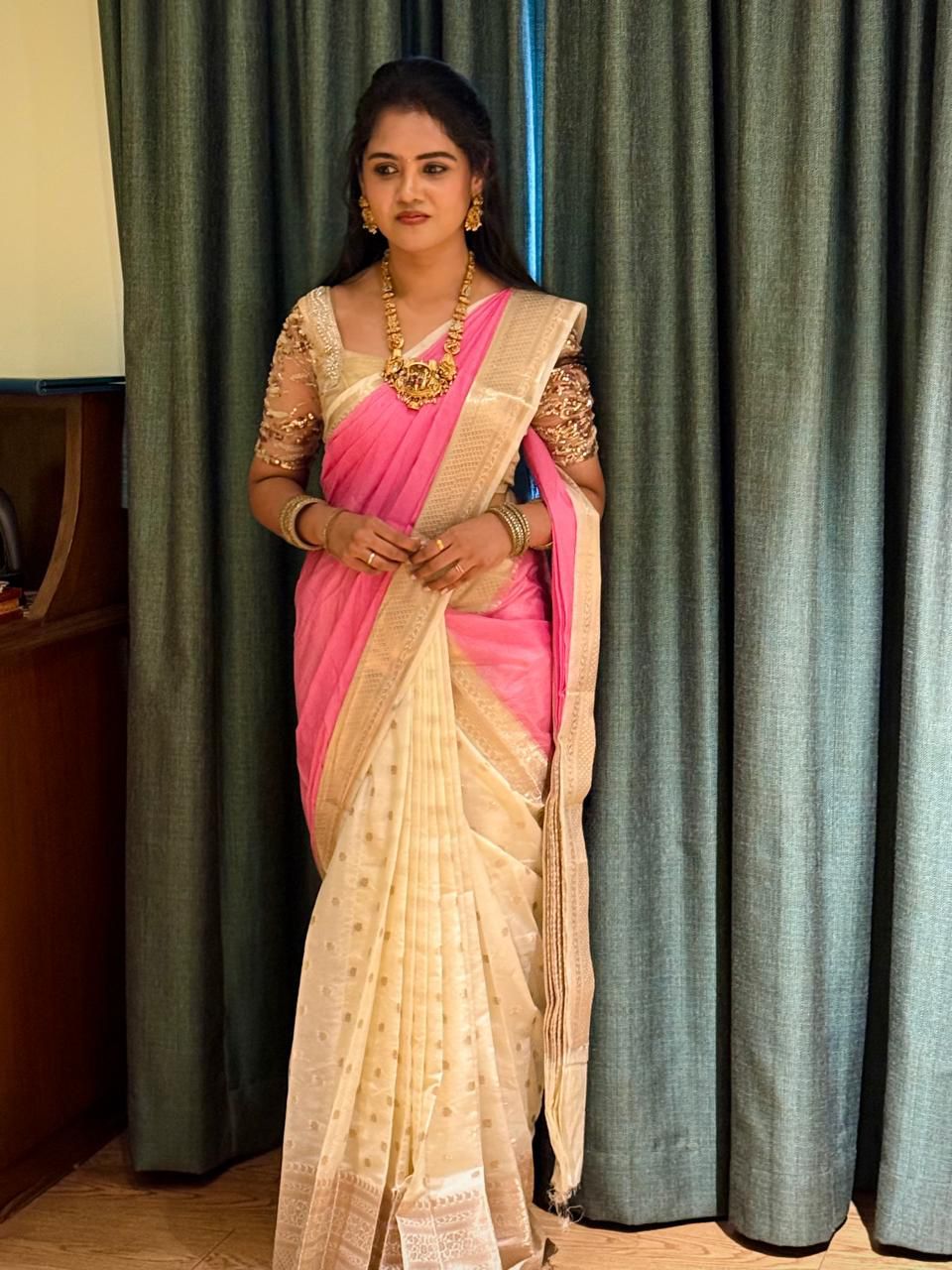 half and half saree 🥳🌈