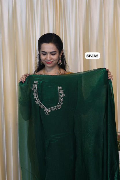Premium space silk sarees with real jarkhan diamond work😍😎