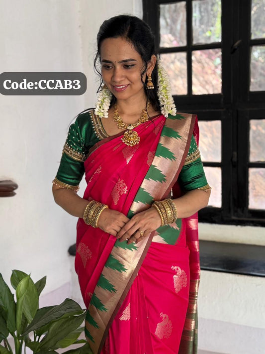 Kanchi semi silk sarees🥰😎📚