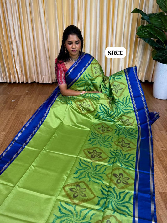 Soft silk sarees with Poachampally design🥰😎📚