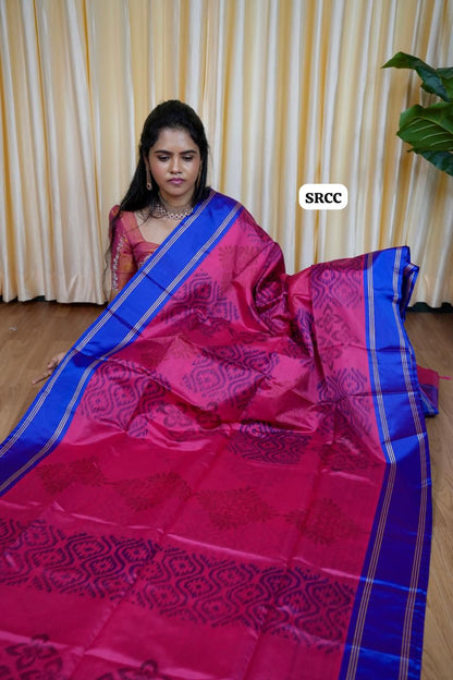 Soft silk sarees with Poachampally design🥰😎📚