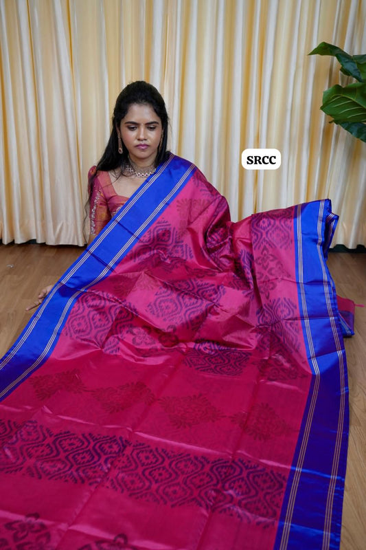 Soft silk sarees with Poachampally design🥰😎📚