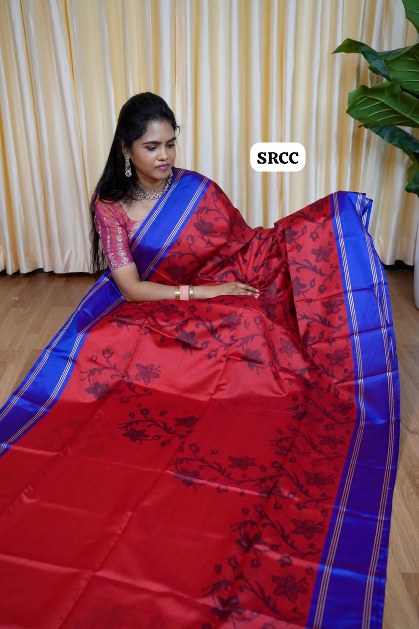 Soft silk sarees with Poachampally design🥰😎📚