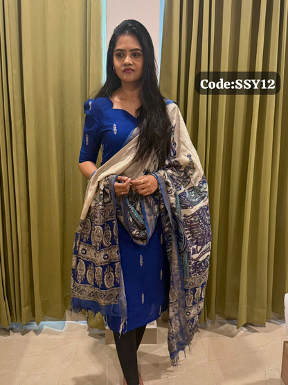 Raw silk salwar with Kalamkari Chennuri dupatta🥰😎📚stitched prebook