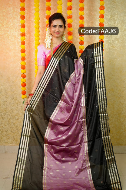 Katan semi silk with mirror work😍🥳