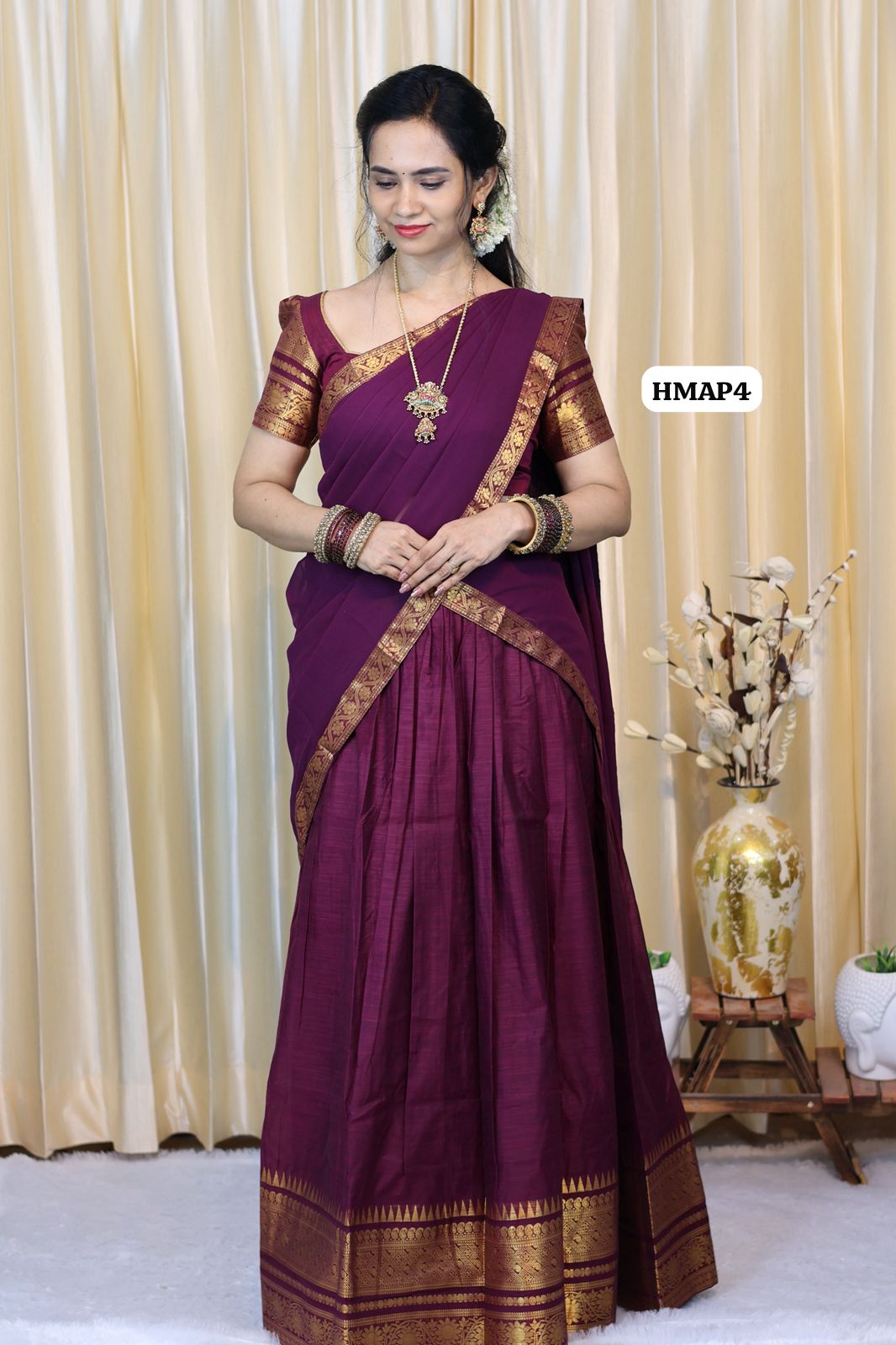 Premium Kanchi half saree stitched with full lining 🥳