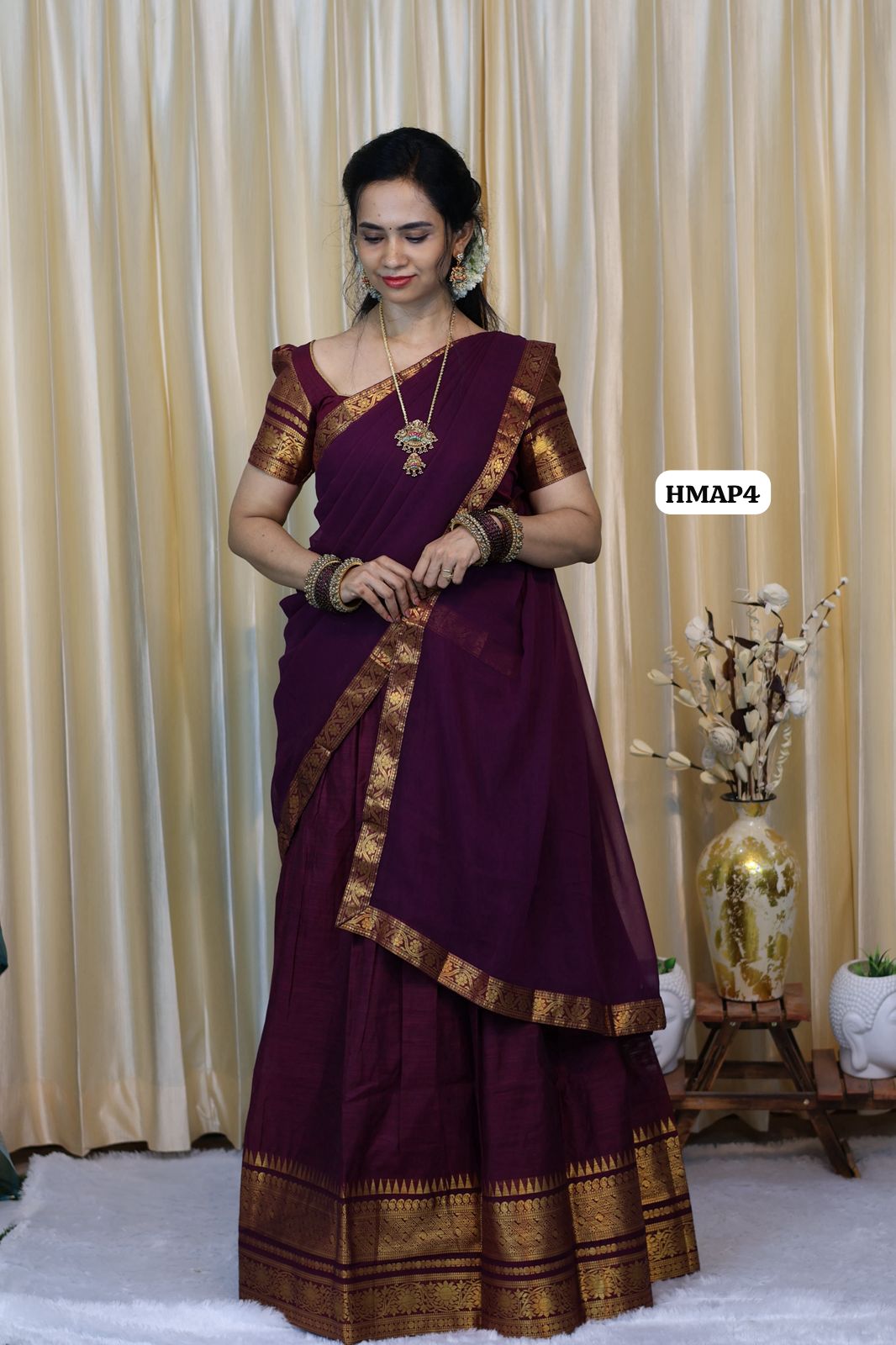 Premium Kanchi half saree stitched with full lining 🥳