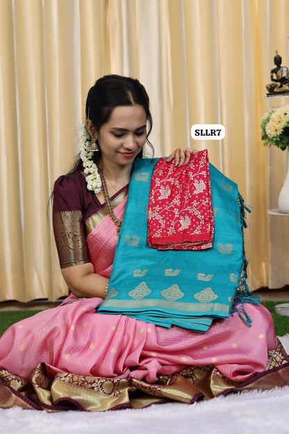 Mysore semi crepe silk saree with contrast blouse😎😍📚offer