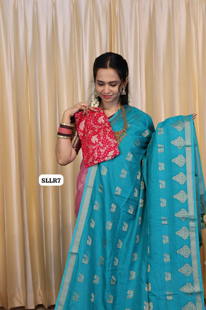 Mysore semi crepe silk saree with contrast blouse😎😍📚offer