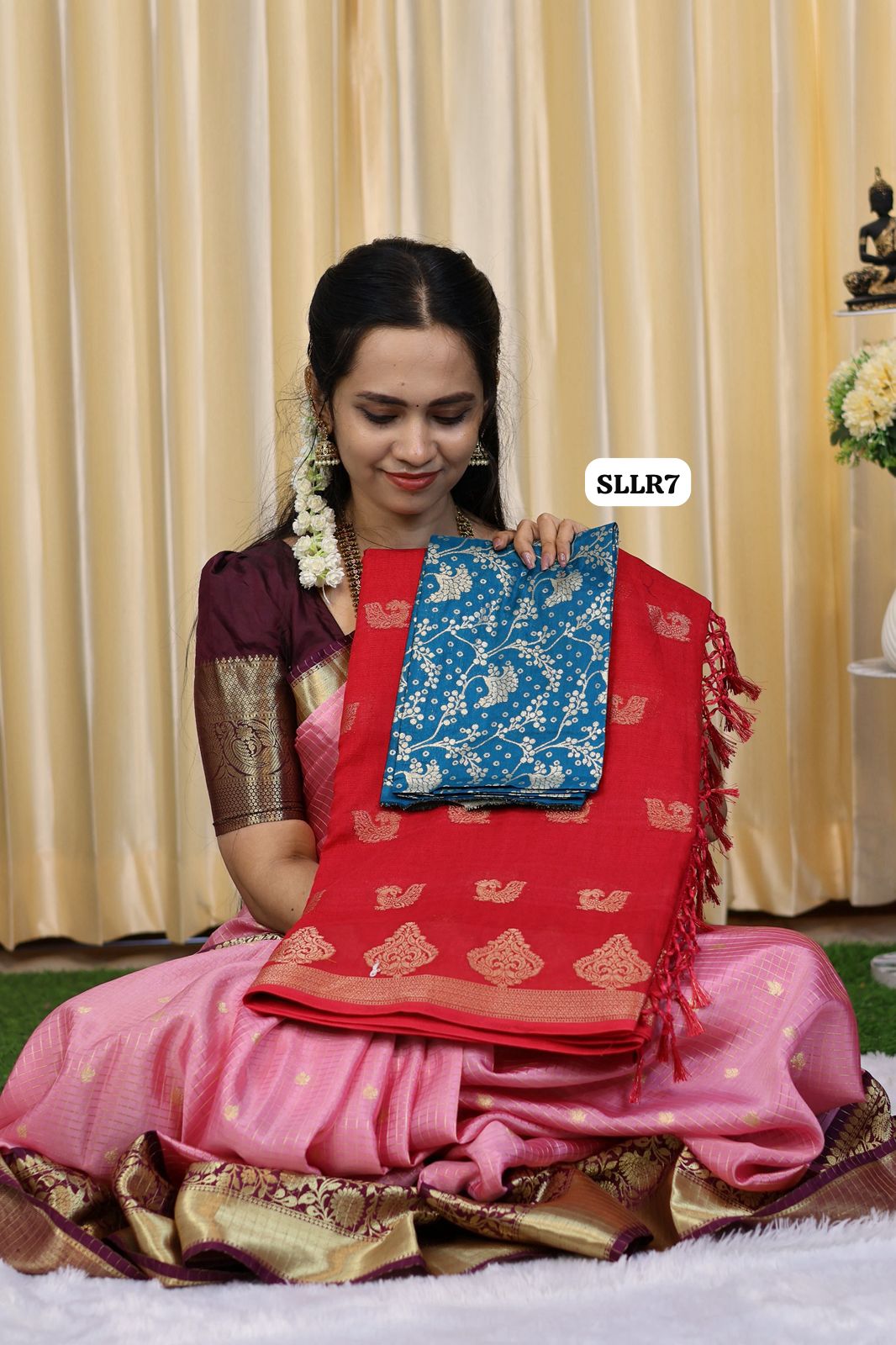Mysore semi crepe silk saree with contrast blouse😎😍📚offer