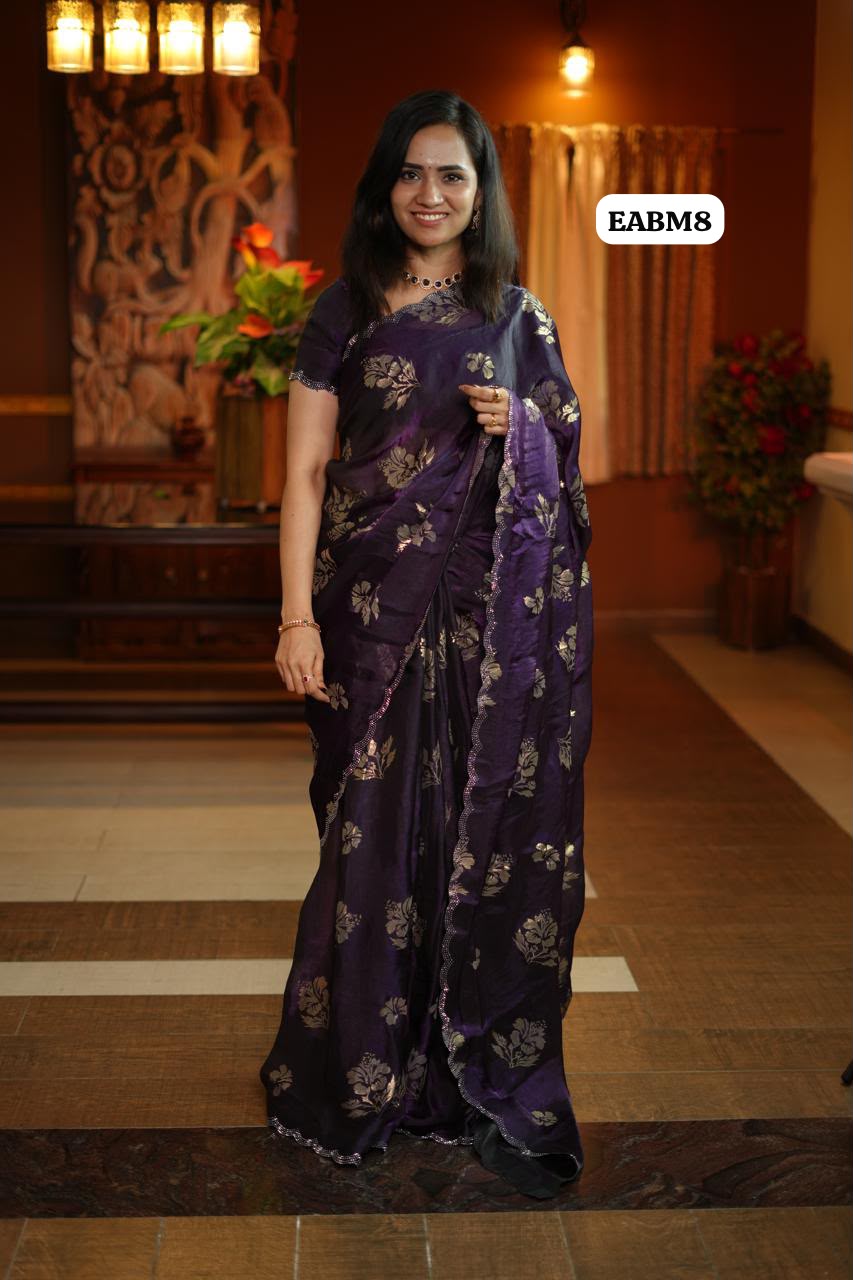 Space silk sarees with print work🥳