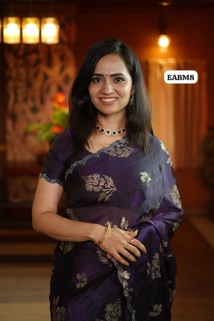 Space silk sarees with print work🥳