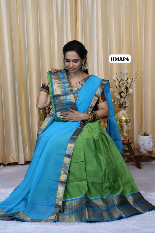 Premium Kanchi half saree stitched with full lining 🥳