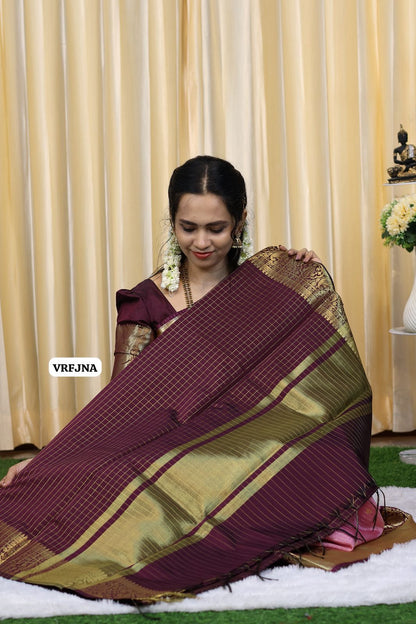 Katan semi silk saree with zari checks at affordable prices 🥳