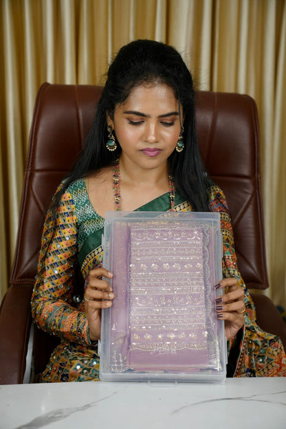 Space silk saree with jarkhand diamond work-Prebook🎁