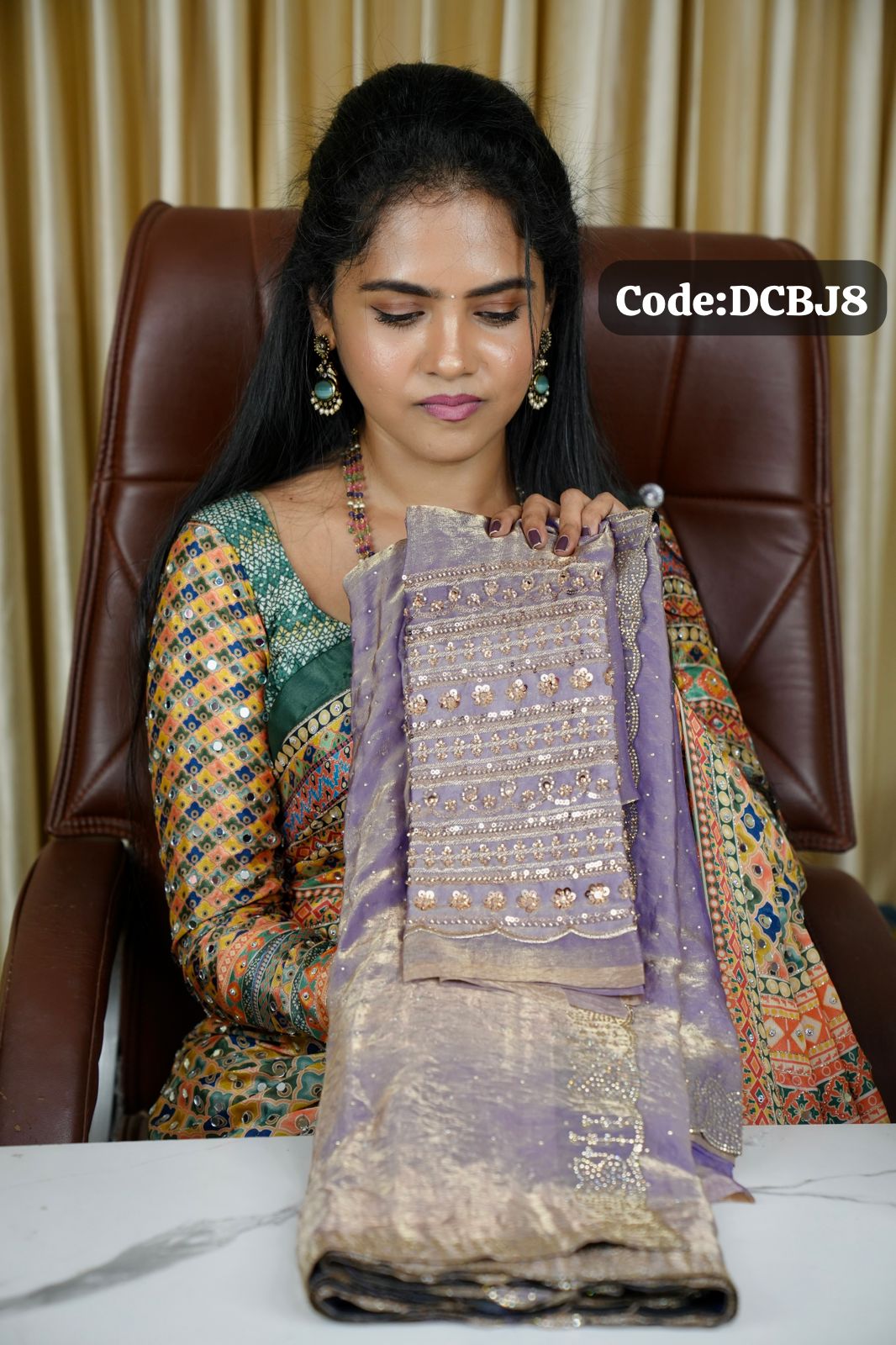 Space silk saree with jarkhand diamond work-Prebook🎁