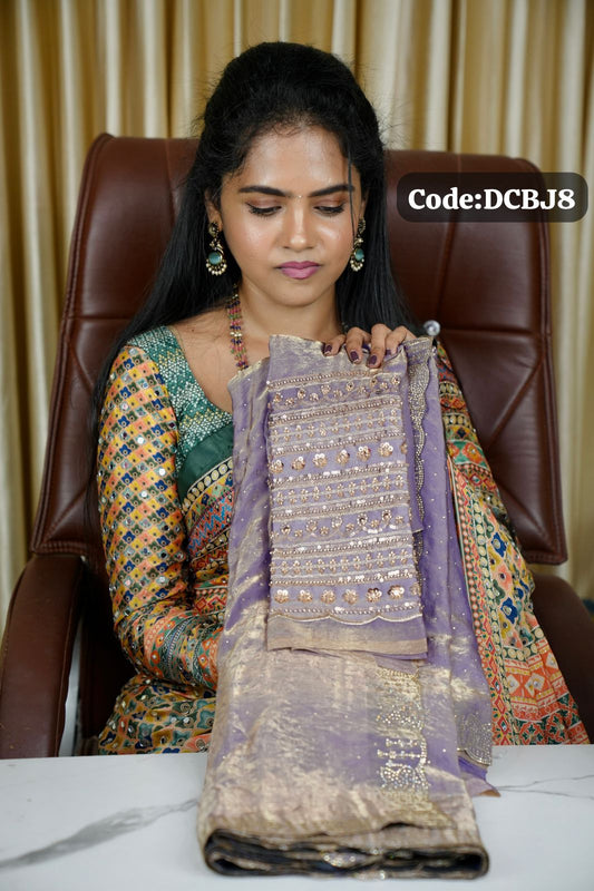 Space silk saree with jarkhand diamond work-Prebook😍😎⏰📚