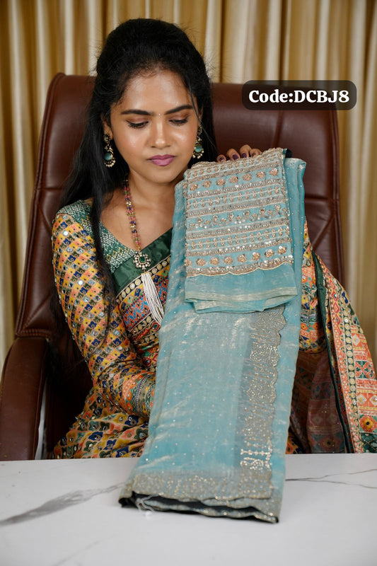 Space silk saree with jarkhand diamond work-prebook😍😎⏰📚