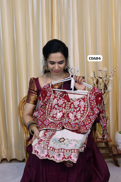 Soft rangoli silk sequence & Embroidery work with real mirror work saree with stitched blouse (40-44 alterable) 😍🥳