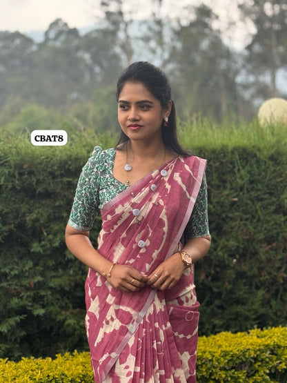 Linen cotton saree🥰😎📚