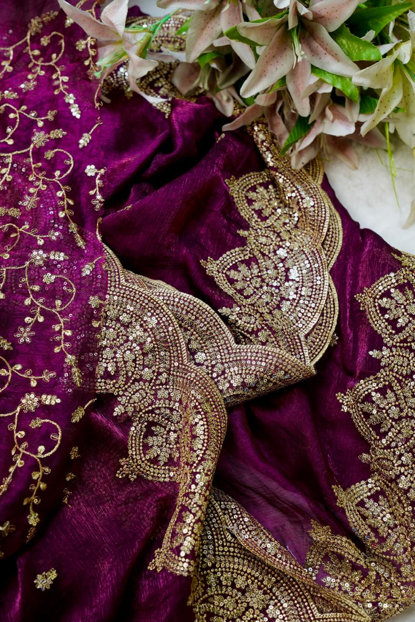 Space silk sarees with jumky border✅Unstitched 🍄🥳