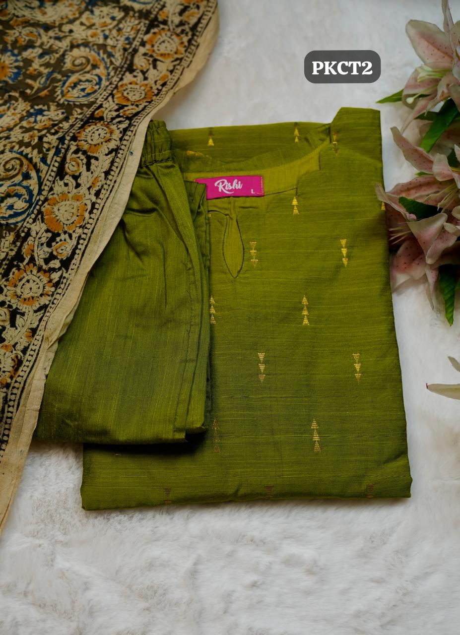 Premium Raw silk Salwar suit with kalamkari dupattta🥰Stitched⏰