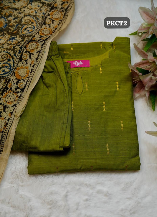 Premium Raw silk Salwar suit with kalamkari dupattta🥰Stitched⏰