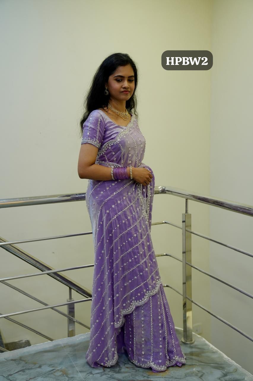 Heavy premium space silk sarees with katdana beads work 🥳prebook