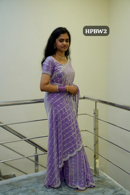 Heavy premium space silk sarees with katdana beads work 🥳prebook