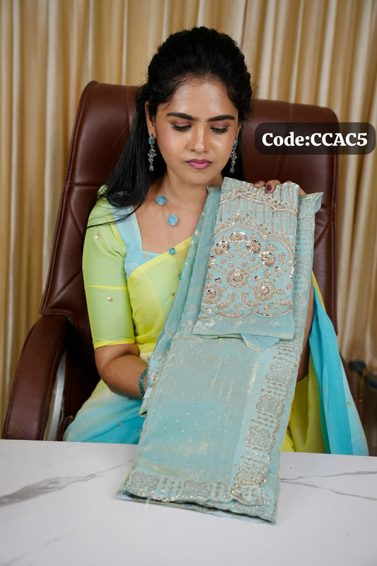 Space silk with jarkhand diamond work saree🎁
