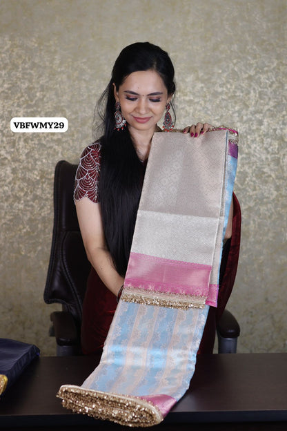Premium tissue silk saree with lace work border😍🥳