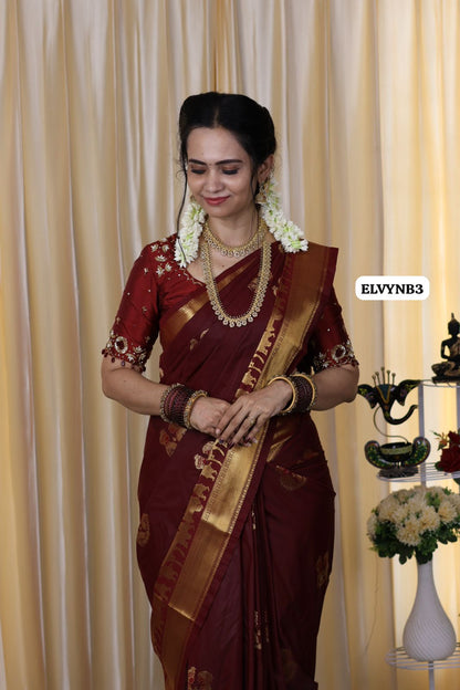 Pallakku design Premium Kanchi semi soft silk saree in pallakku design 🥳