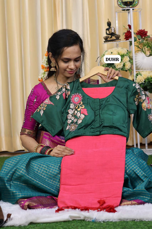 Kadhi cotton with readymade blouse 😍🥳(32-40 Alterable)