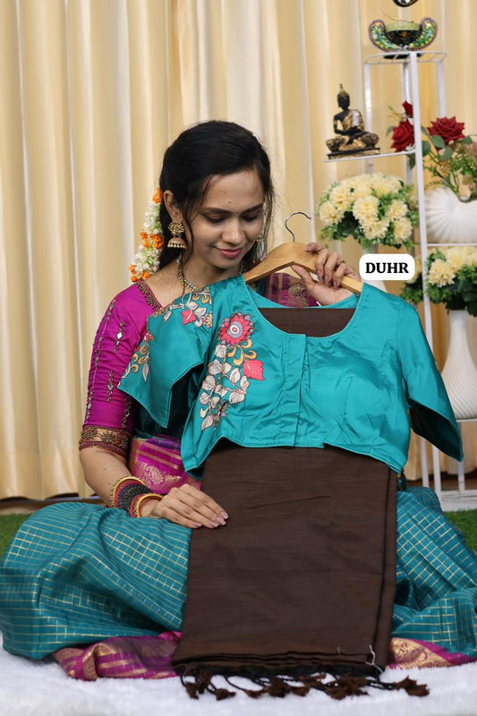 Kadhi cotton with readymade blouse 😍🥳(32-40 Alterable)