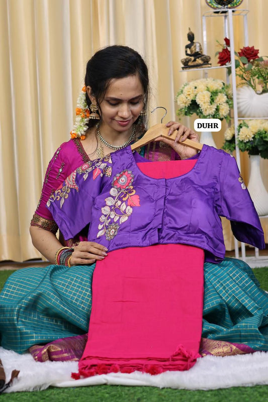 Kadhi cotton with readymade blouse 😍🥳(32-40 Alterable)