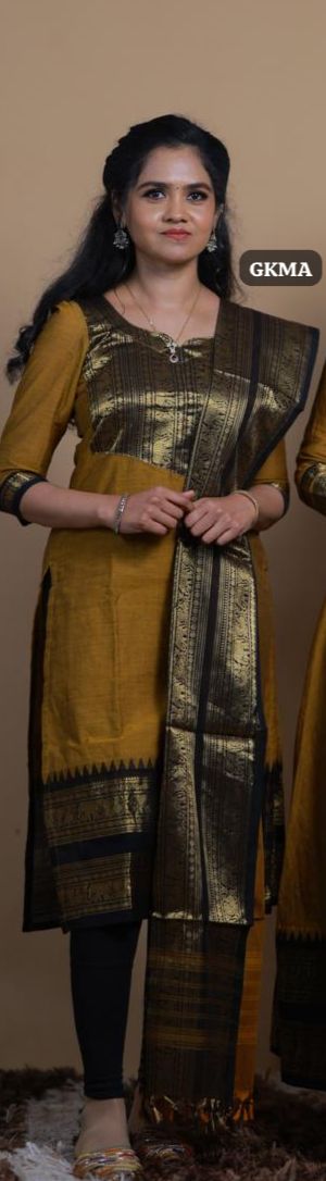 Premium Kanchi cotton salwar material.. 2 piece set(Stitched)🥰