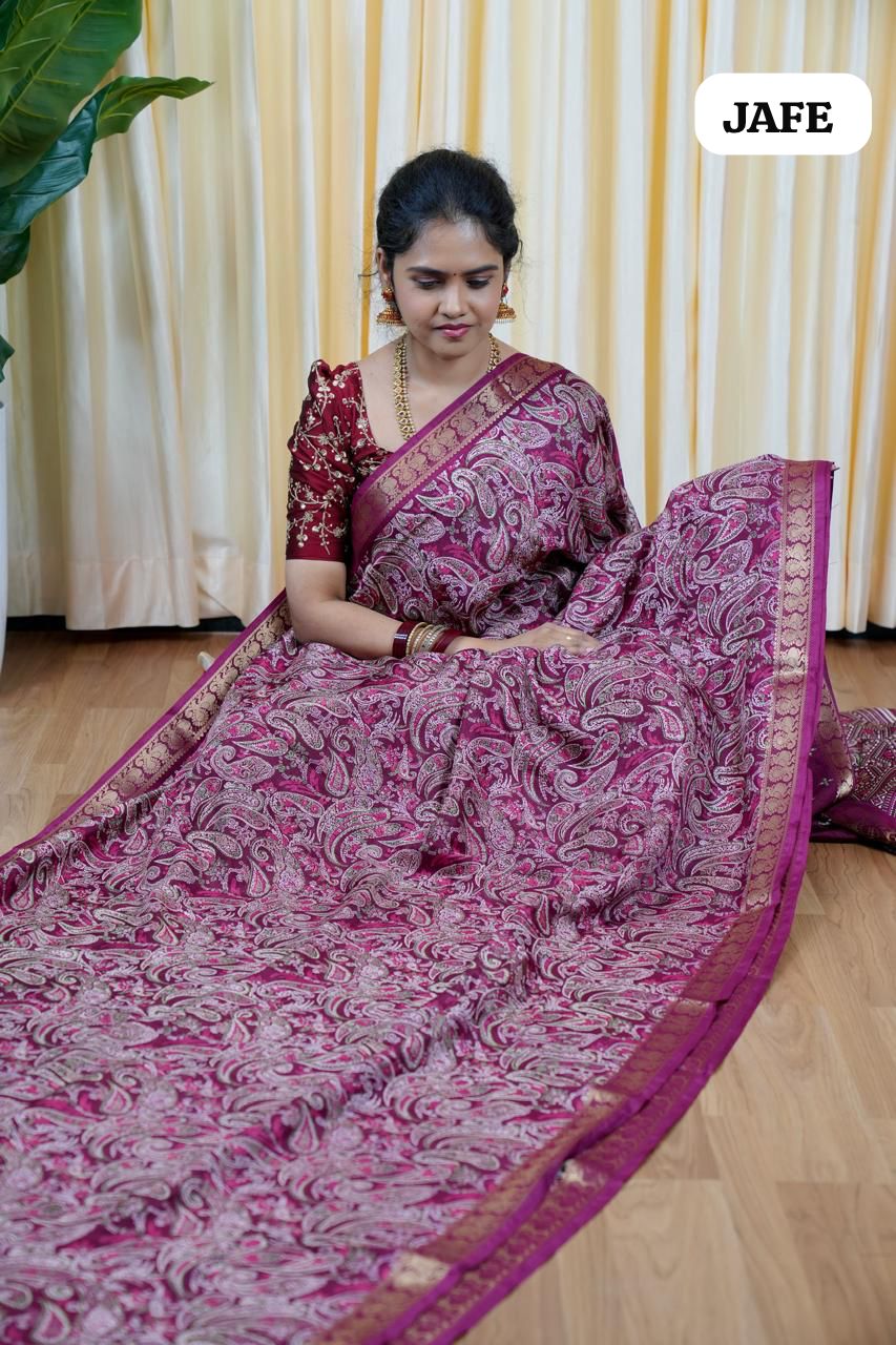 Soft dola silk with Kanchi style border😎🥰