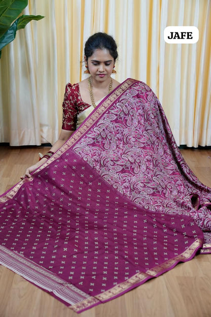 Soft dola silk with Kanchi style border😎🥰