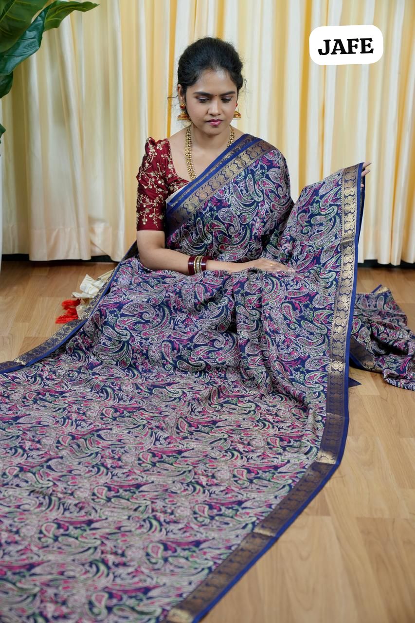 Soft dola silk with Kanchi style border😎🥰
