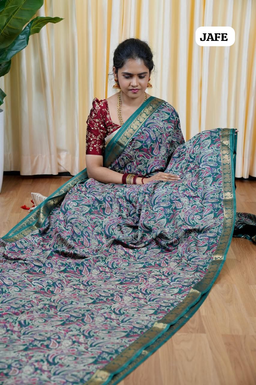 Soft dola silk with Kanchi style border😎🥰
