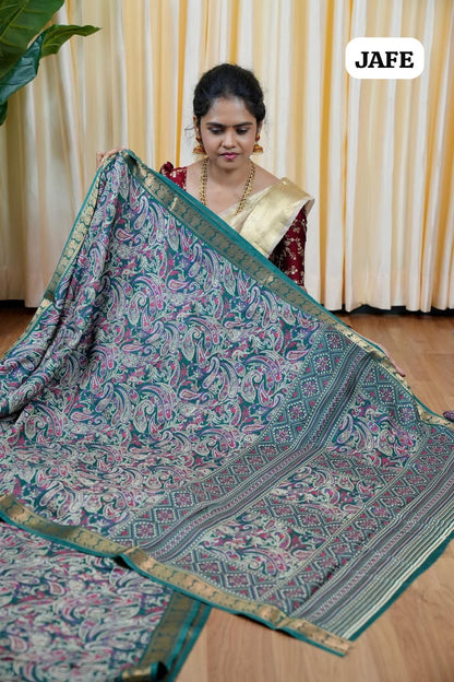 Soft dola silk with Kanchi style border😎🥰