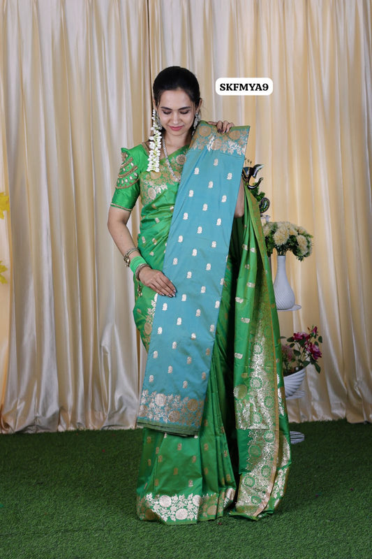 Offer 🤩Dual shadesemi soft silk saree with trending design 😍