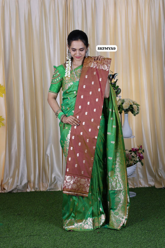Offer Dual shade semi soft silk saree with trending design🥳