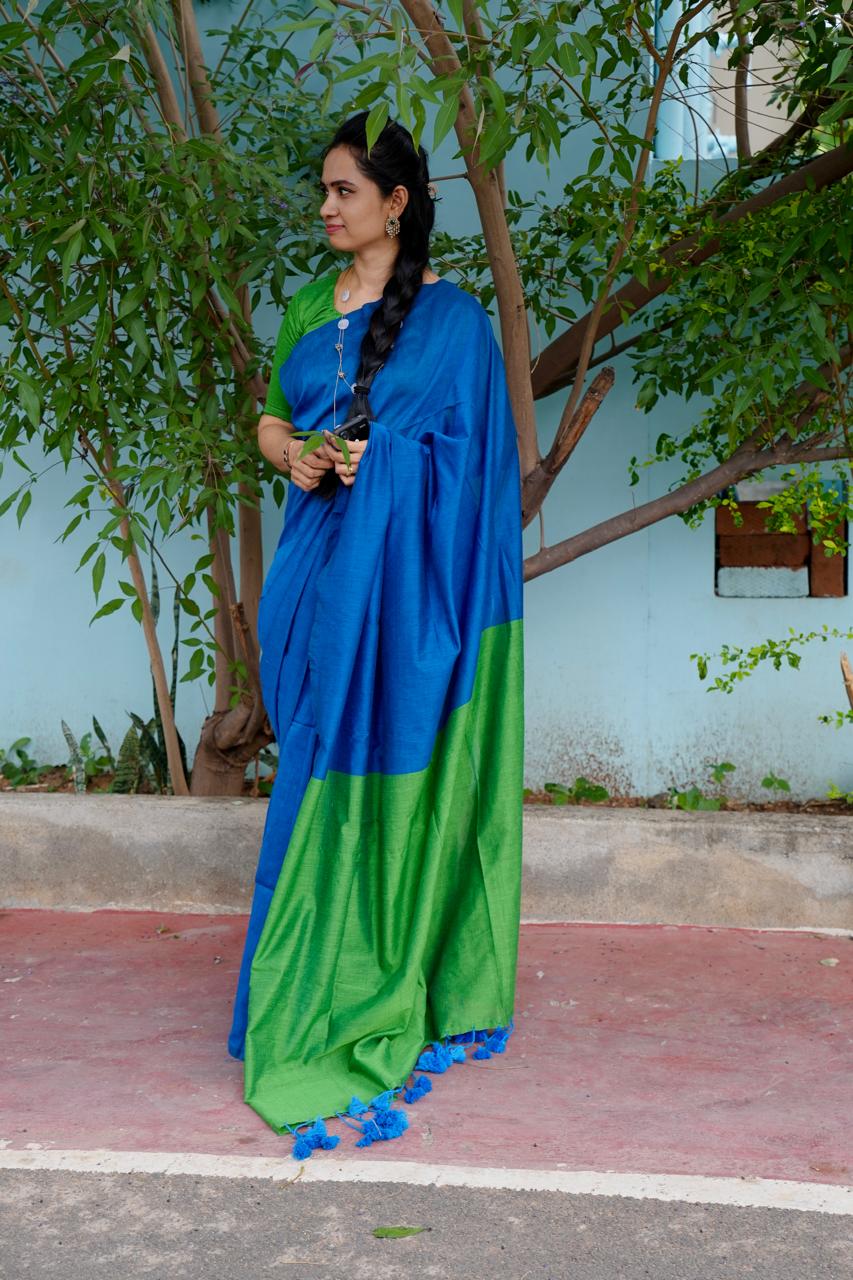 Double shaded kadhi cotton saree🥳