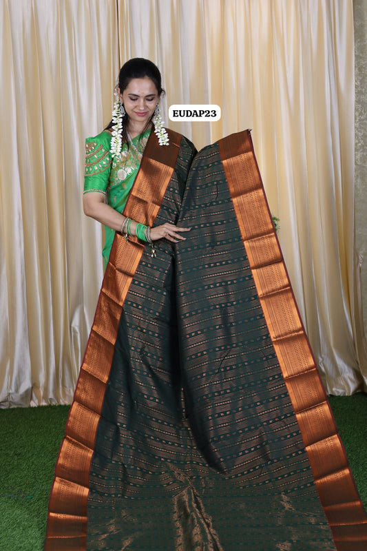 Aadi offer🤩Premium Kanchi semi soft silk saree Vairoosi design 🤗