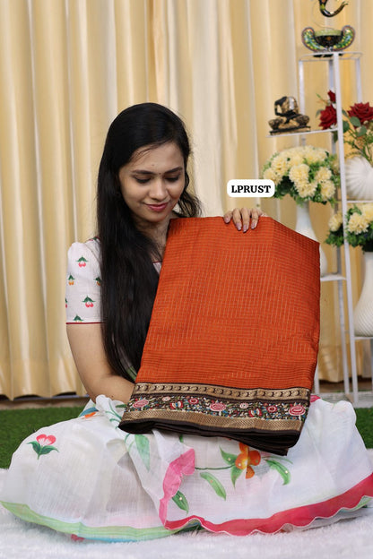 Vairaoosi rust semi silk cotton sarees😍